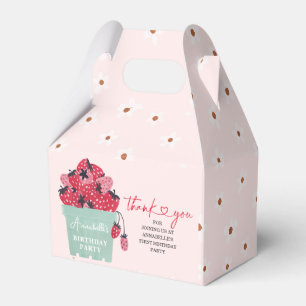 Berry First Birthday Party Einladung Strawberry Geschenkschachtel