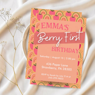 Berry First Birthday Party, erster Geburtstag Einladung