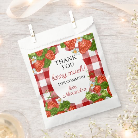Berry First Birthday Party Fevor Geschenktütchen (Ausgeschnitten)
