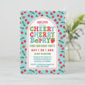 Berry First Birthday Party Foto Einladung (Stehend Vorderseite)