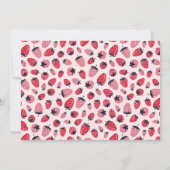 Berry First Birthday Party Foto Strawberry Einladung (Rückseite)