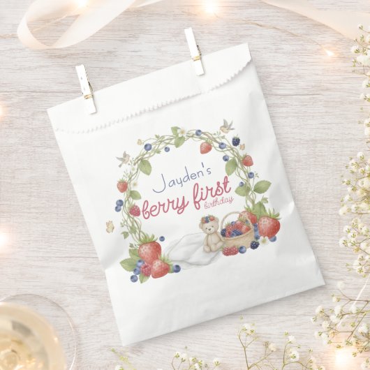 Berry First Birthday Party Geschenktütchen (Ausgeschnitten)