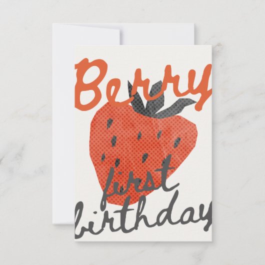 Berry First Birthday Party Invitation Einladung (Vorderseite)