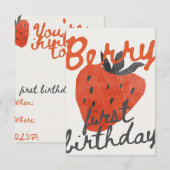 Berry First Birthday Party Invitation Einladung (Vorne/Hinten)