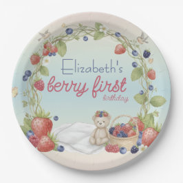 Berry First Birthday Party Paper Plate Pappteller