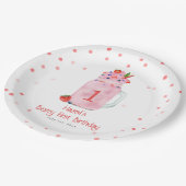 Berry First Birthday Party Smoothie Pappteller (Schrägansicht)