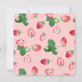 Berry First Birthday Party Strawberries Einladung (Rückseite)