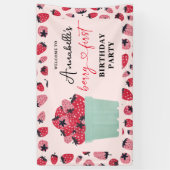 Berry First Birthday Party Strawberry Banner (Vertikal)