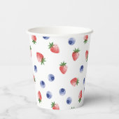 Berry First Birthday Party Strawberry & Blueberry Pappbecher (Rückseite)