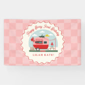 Berry First Birthday Party Strawberry Camper Banner (Horizontal)