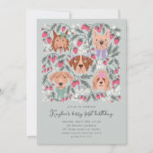Berry First Birthday Party | Strawberry Dogs Einladung (Vorderseite)