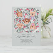 Berry First Birthday Party | Strawberry Dogs Einladung (Stehend Vorderseite)