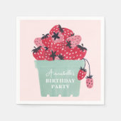 Berry First Birthday Party Strawberry Serviette (Vorderseite)