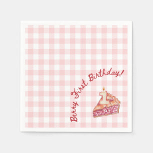 Berry First Birthday Picnic Themed Napkin Serviette