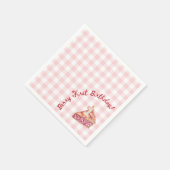 Berry First Birthday Picnic Themed Napkin Serviette (Ecke)