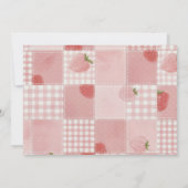 Berry First Birthday Pink Bow Cute Photo Einladung (Rückseite)