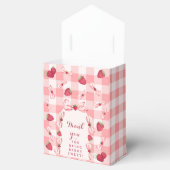 Berry First Birthday Red Gingham Bows Square Geschenkschachtel (Geöffnet)