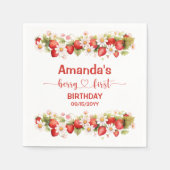 Berry First Birthday Serviette (Vorderseite)