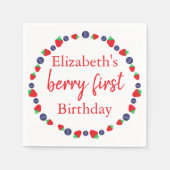 Berry First Birthday Serviette (Vorderseite)