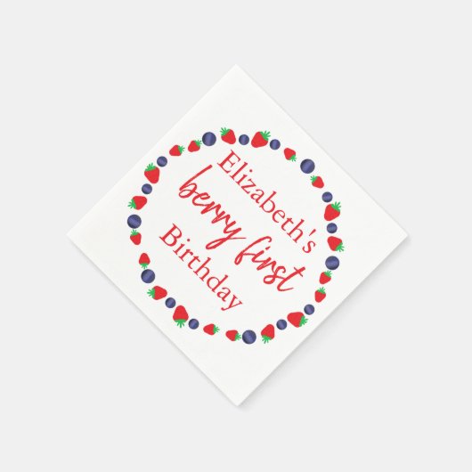 Berry First Birthday Serviette (Ecke)