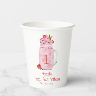 Berry First Birthday Smoothie Pappbecher