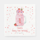 Berry First Birthday Smoothie Serviette (Vorderseite)