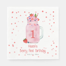 Berry First Birthday Smoothie Serviette