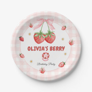 Berry First Birthday Soft Pink Pappteller