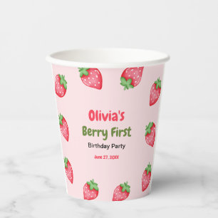 Berry First Birthday Strawberry 1. Geburtstag Pappbecher