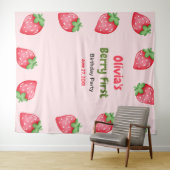 Berry First Birthday Strawberry 1. Geburtstag Wandteppich (Beispiel (Horizontal))