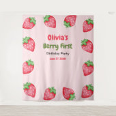 Berry First Birthday Strawberry 1. Geburtstag Wandteppich (Vorderseite)