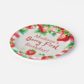 Berry First Birthday - Strawberry 1. Girl-Party Pappteller (Schrägansicht)