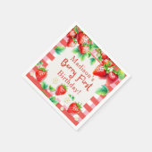 Berry First Birthday - Strawberry 1. Girl-Party Serviette (Ecke)