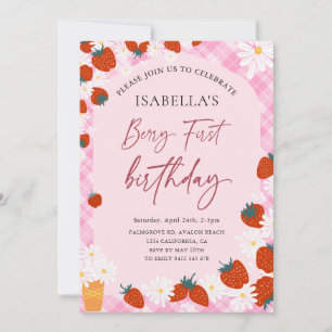 Berry First Birthday Strawberry 1st Birthday Girl Einladung