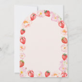 Berry First Birthday Strawberry Bow 1st Birthday Einladung (Rückseite)