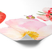 Berry First Birthday Strawberry Bow Welcome Poster (Ecke)