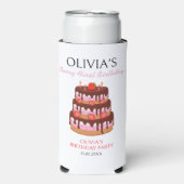 Berry First Birthday Strawberry Cake Birthday Selters Dosenkühler (Seltzer Vorderseite)