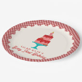 Berry First Birthday Strawberry Cake Pappteller (Schrägansicht)