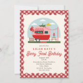 Berry First Birthday Strawberry Camper Einladung (Vorderseite)