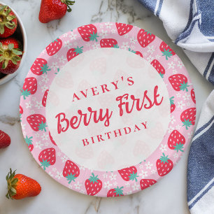 Berry First Birthday Strawberry Daisy Pappteller