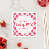 Berry First Birthday Strawberry Daisy Serviette (Beispiel)