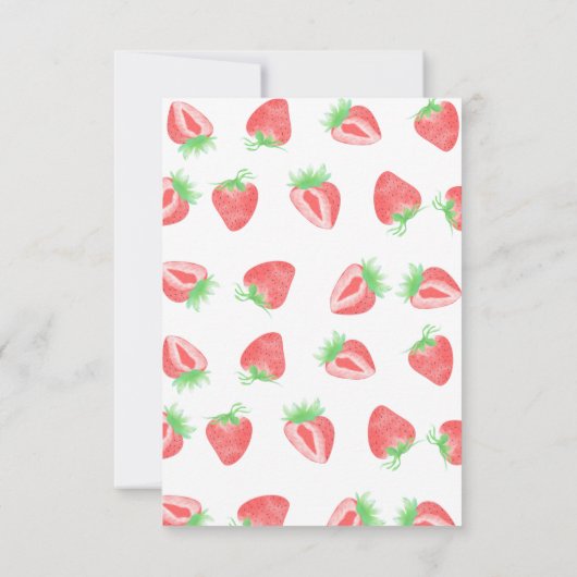 Berry First Birthday Strawberry Dankeschön Karte (Rückseite)