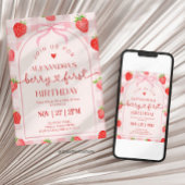 Berry First Birthday Strawberry Einladung