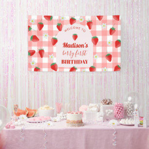 Berry First Birthday Strawberry First 1. Willkomme Banner