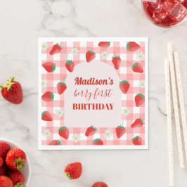 Berry First Birthday Strawberry First 1. Willkomme Serviette