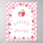 Berry First Birthday Strawberry Food Poster (Vorne)