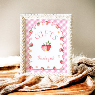 Berry First Birthday Strawberry Geschenke Poster