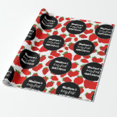 Berry First Birthday Strawberry Geschenkpapier (Ungerollt)
