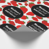 Berry First Birthday Strawberry Geschenkpapier (Ecke)