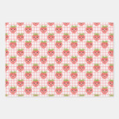 Berry First Birthday Strawberry Geschenkpapier Set (Vorderseite 3)